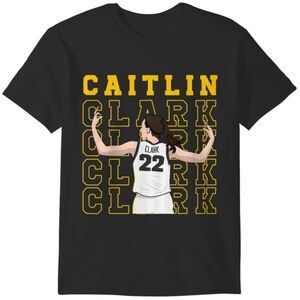 Caitlin Clark #22 Black Graphic Short Sleeve Tee